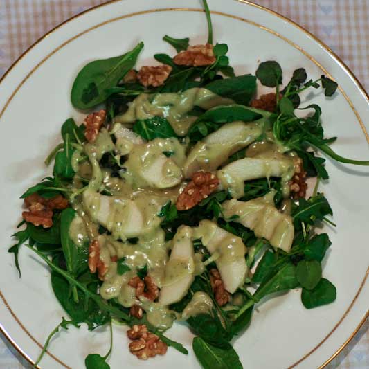 Pear Stilton Walnut Salad