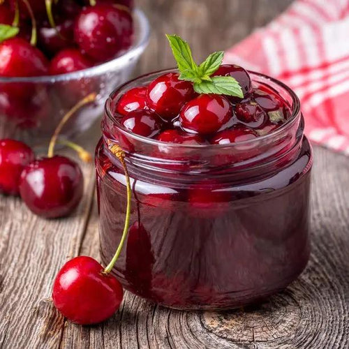 Morello Cherry Tree Ripe fruit and jam